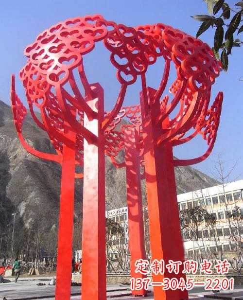 周口不锈钢树叶雕塑