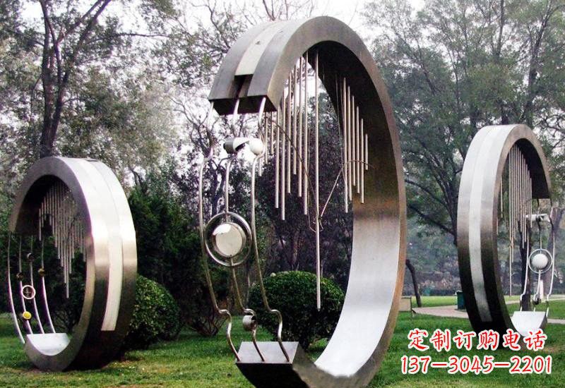 周口不锈钢圆环雕塑——聆听之美