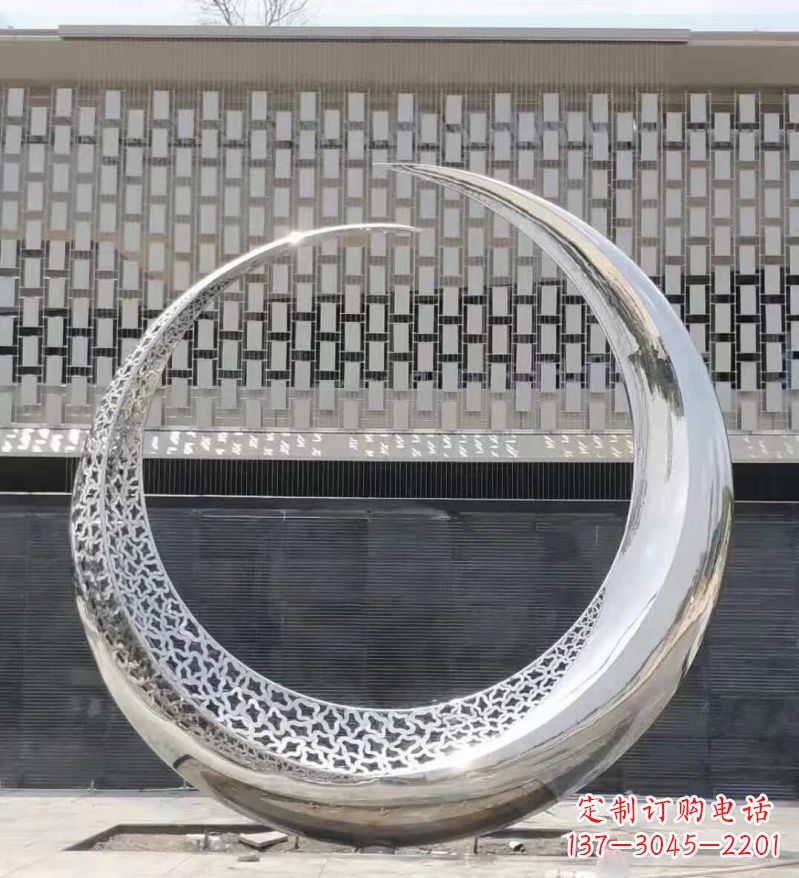 周口不锈钢月亮雕塑精美的艺术之作