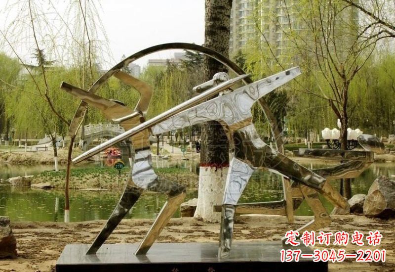 周口不锈钢运动员雕塑