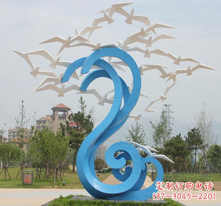 周口新题目精美不锈钢大雁雕塑