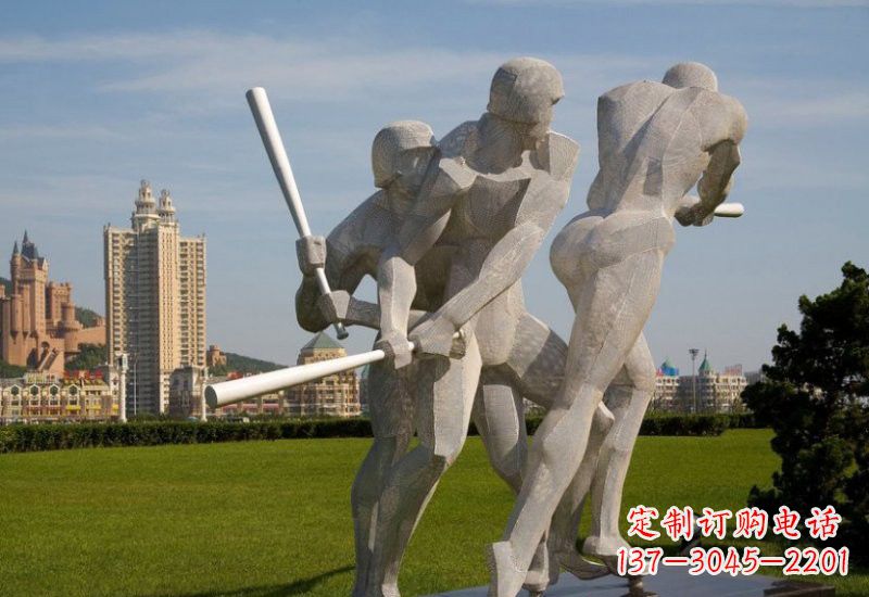 周口棒球雕塑象征着美好回忆