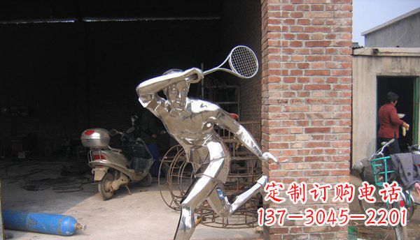 周口不锈钢打羽毛球雕塑 (2)
