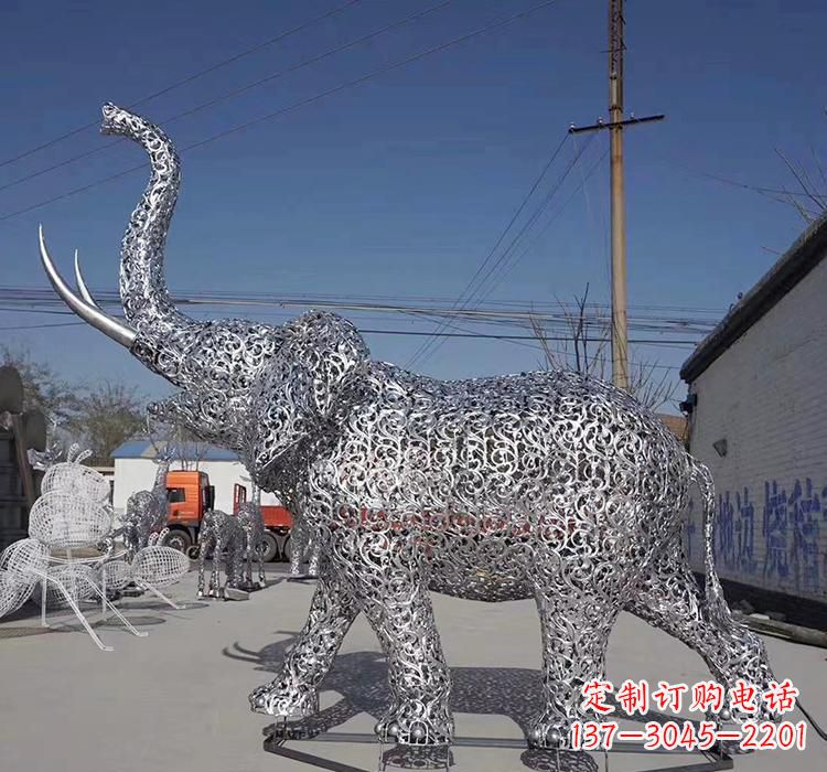 周口不锈钢大象雕塑象征力量与美丽