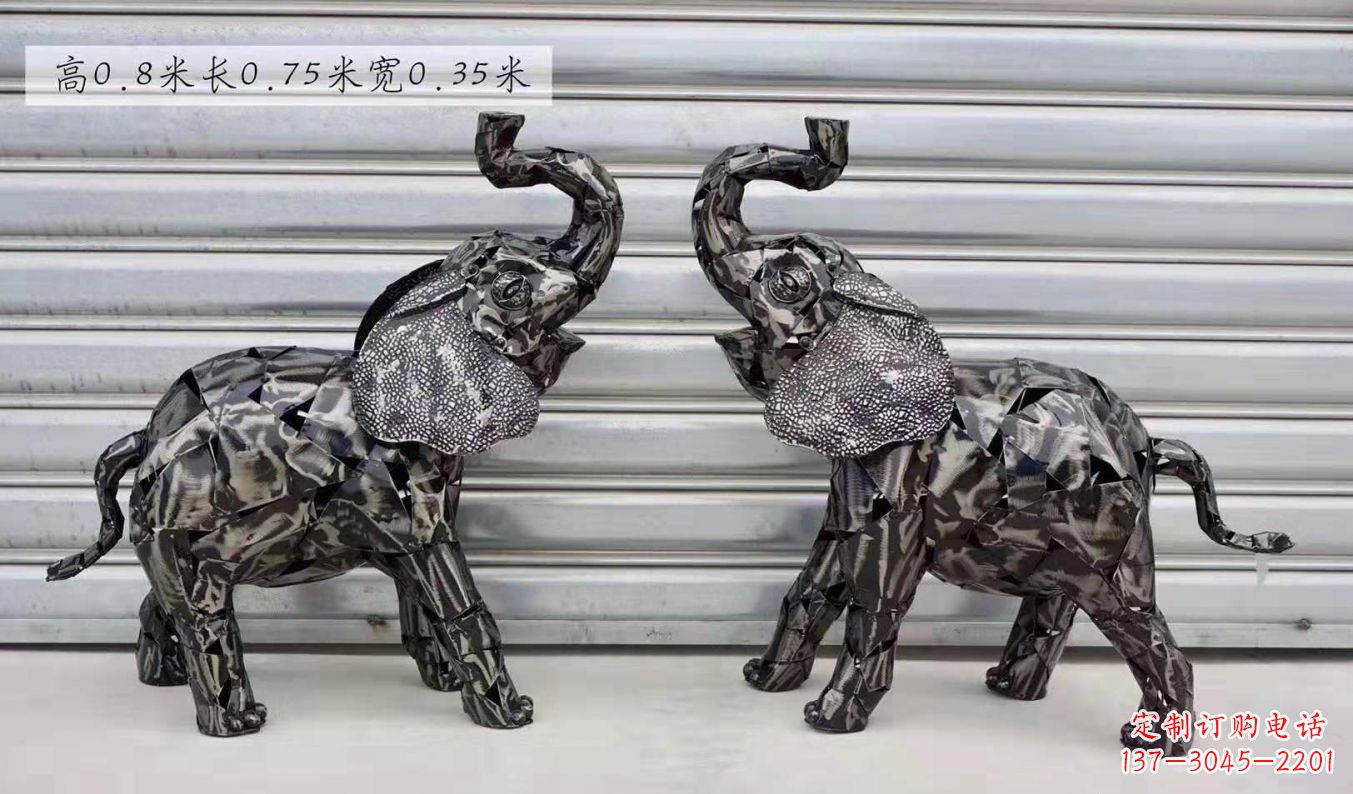 周口不锈钢大象雕塑精美的摆件装饰