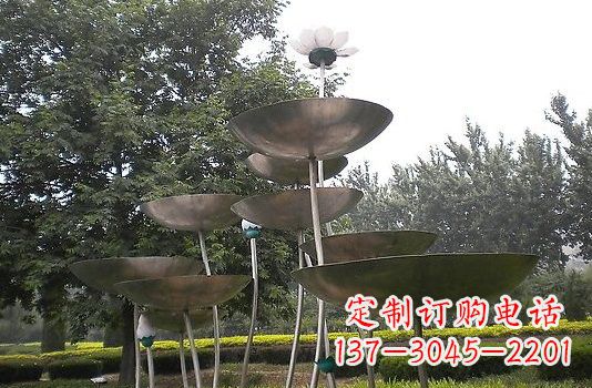 周口不锈钢大型荷叶雕塑