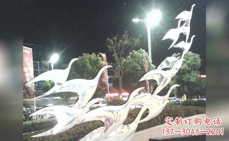 周口不锈钢大雁雕塑——灿烂的翱翔