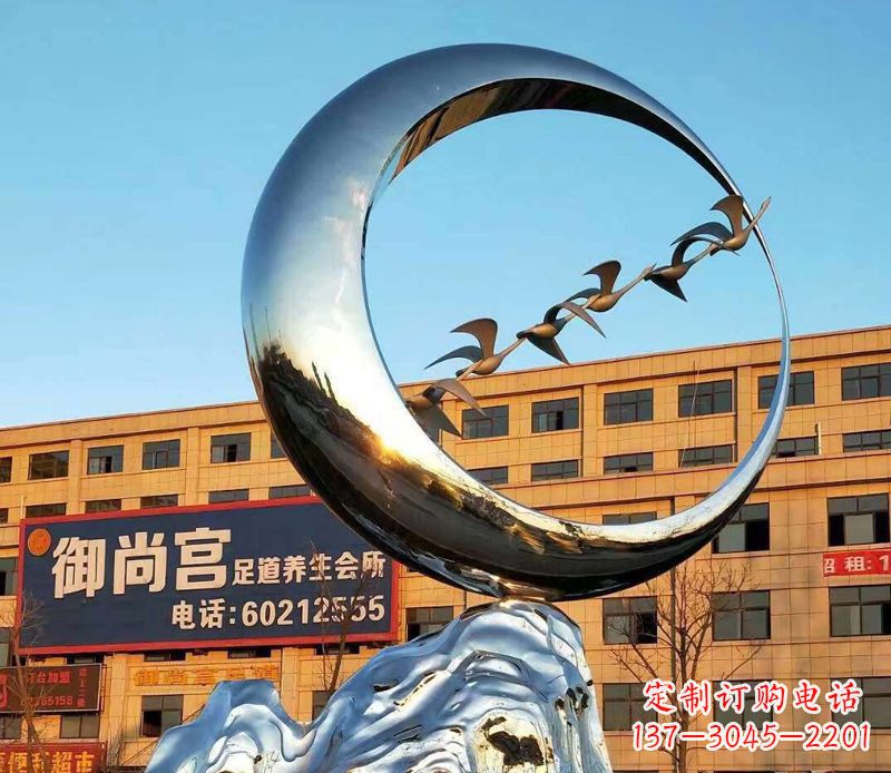 周口不锈钢大雁雕塑1