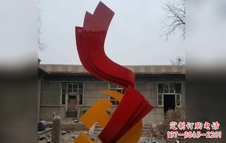 周口不锈钢党徽雕塑——为共产主义奠基