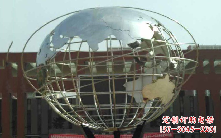 周口不锈钢地球仪雕塑 (2)