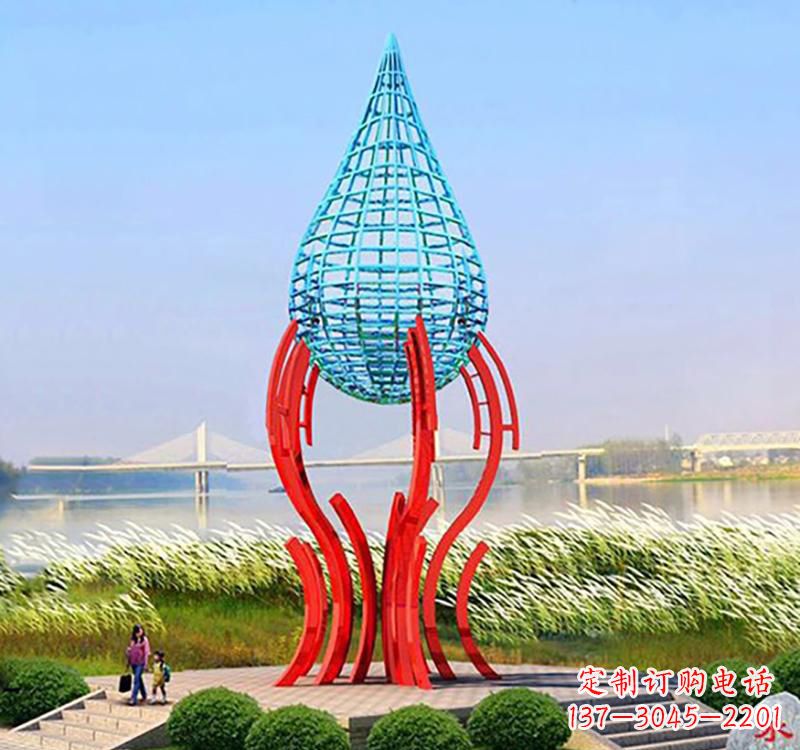 周口不锈钢灯泡水滴雕塑