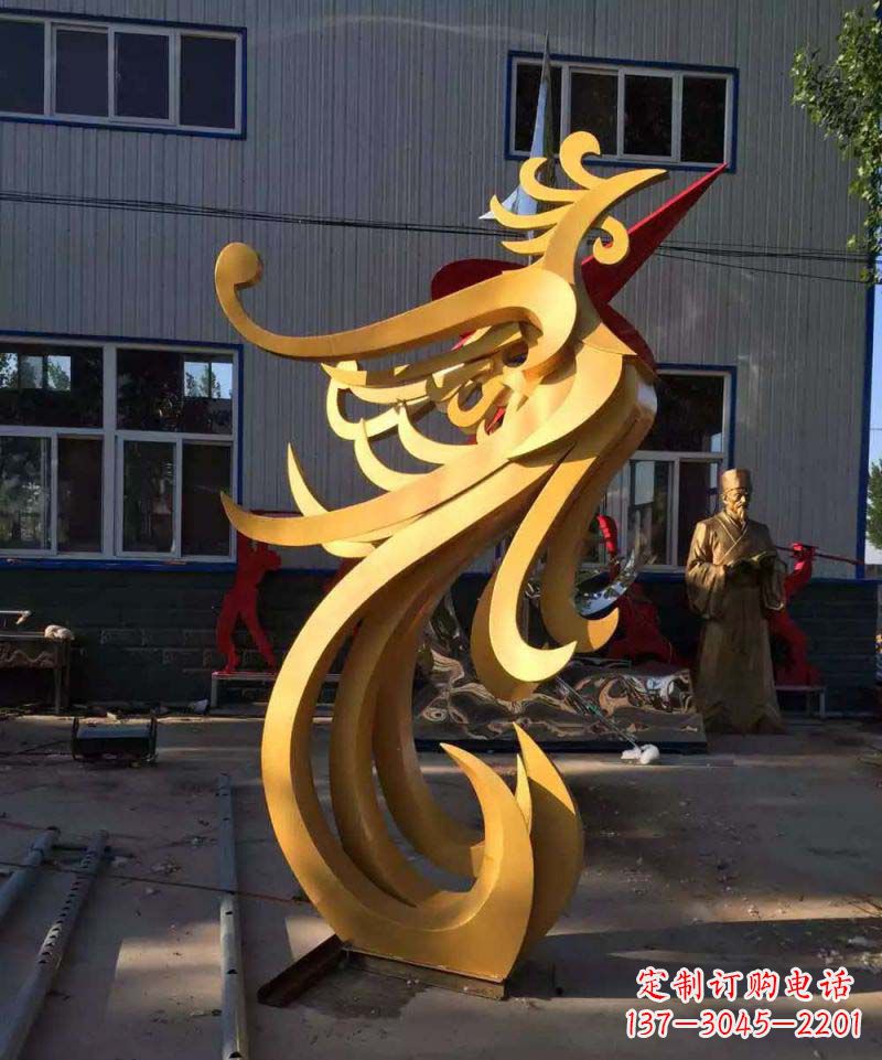 周口不锈钢雕刻凤凰雕塑传承精美工艺