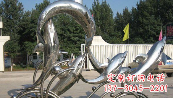 周口不锈钢海豚雕塑精美雕刻展现海洋之美