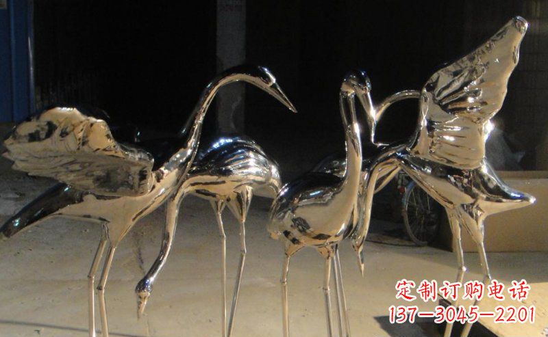 周口仙鹤雕塑不锈钢锻造的精美艺术