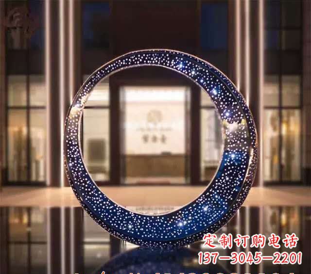 周口不锈钢发光月亮雕塑照亮夜空的梦幻之光