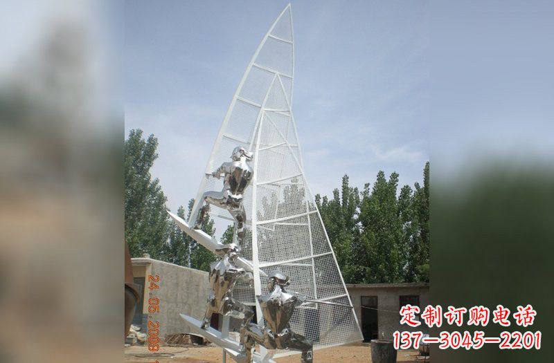 周口不锈钢帆船雕塑精美的艺术品