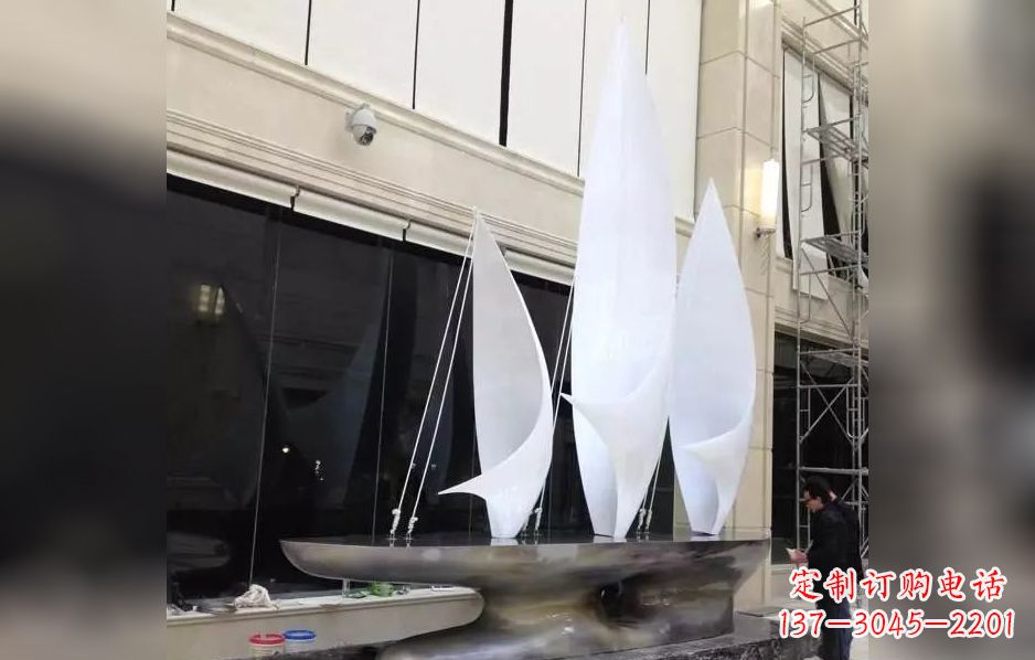 周口不锈钢帆船海洋迷人的雕塑