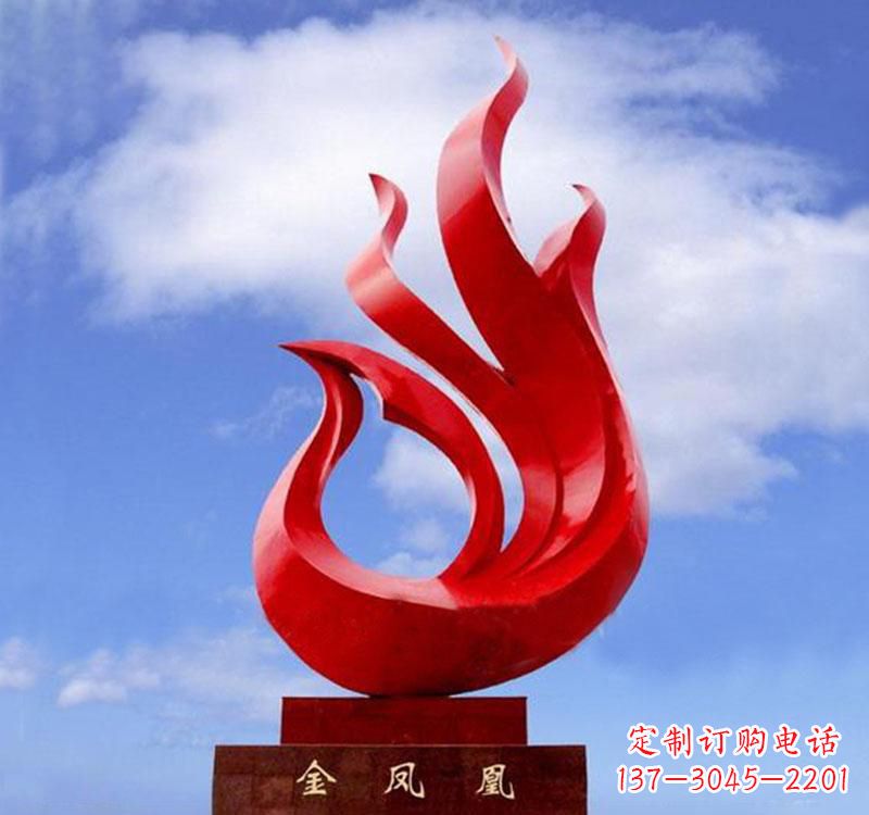 周口不锈钢凤凰雕塑——精致灵动的艺术品