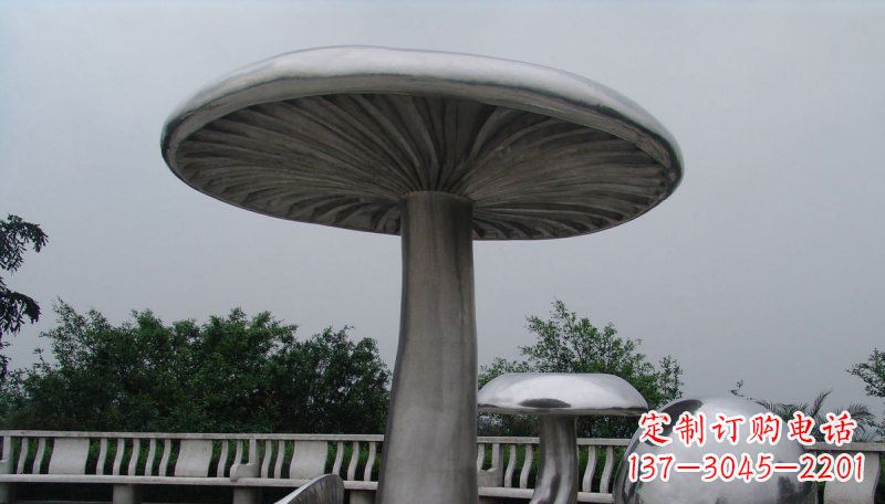 周口不锈钢仿真蘑菇凉亭雕塑