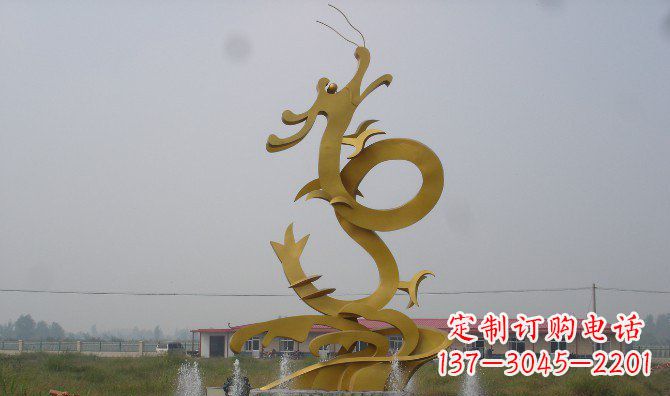 周口不锈钢飞龙雕塑精美传承中华文化