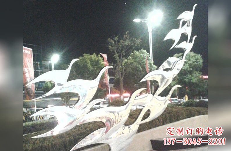 周口不锈钢大雁雕塑一种高雅的艺术美学