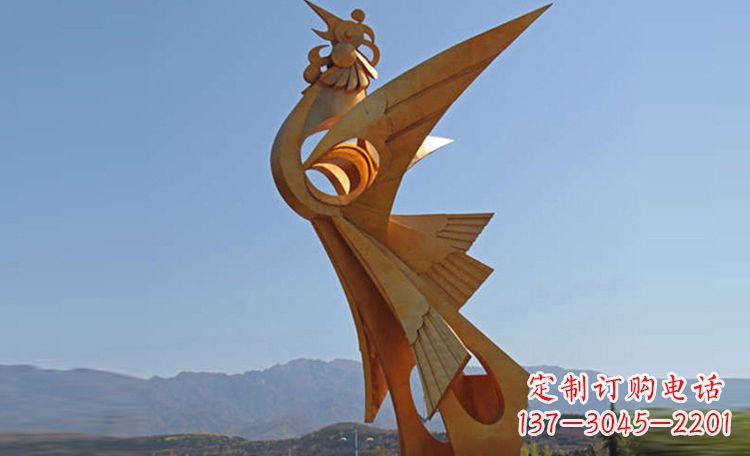 周口不锈钢凤凰抽象雕塑