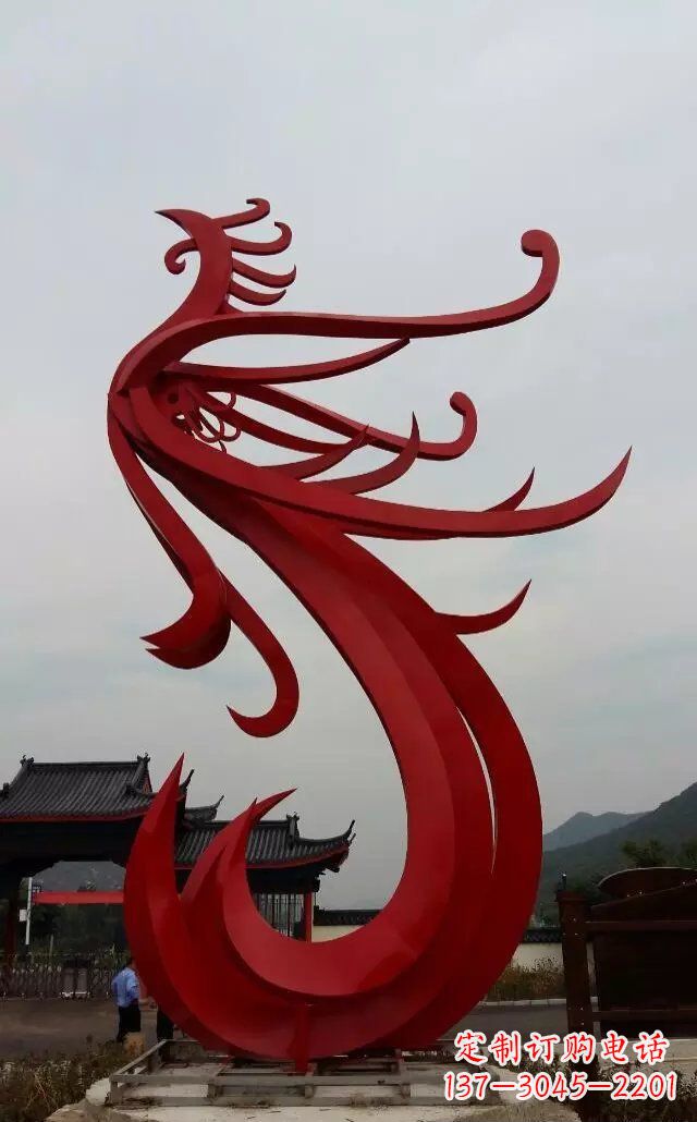 周口不锈钢凤凰大型抽象雕塑