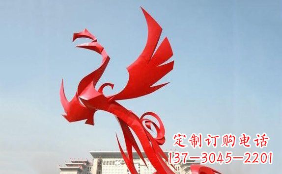 周口不锈钢凤凰展翅雕塑精致的艺术品