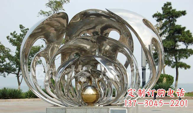 周口不锈钢贝壳珍珠雕塑艺术的融合