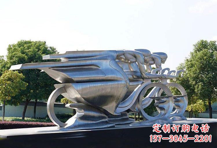 周口不锈钢自行车雕塑——精美绝伦