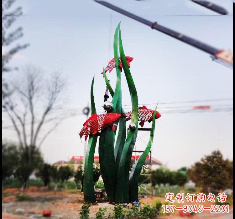 周口不锈钢鲤鱼雕塑美轮美奂的艺术之作