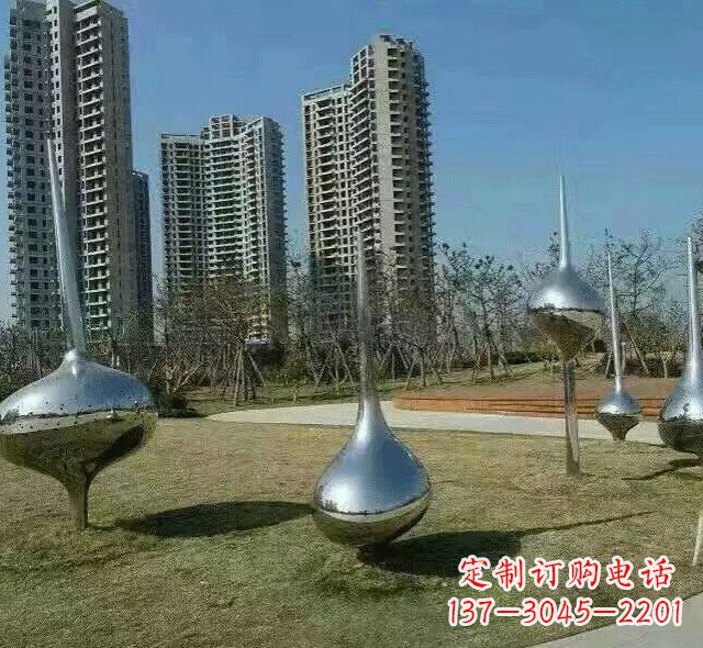 周口不锈钢陀螺雕塑精美装饰公园环境