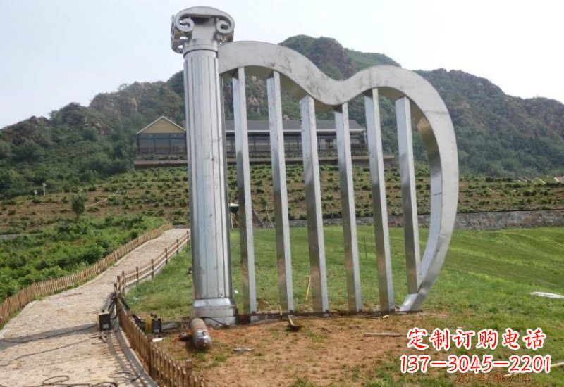 周口不锈钢竖琴雕塑一曲轻柔的旋律