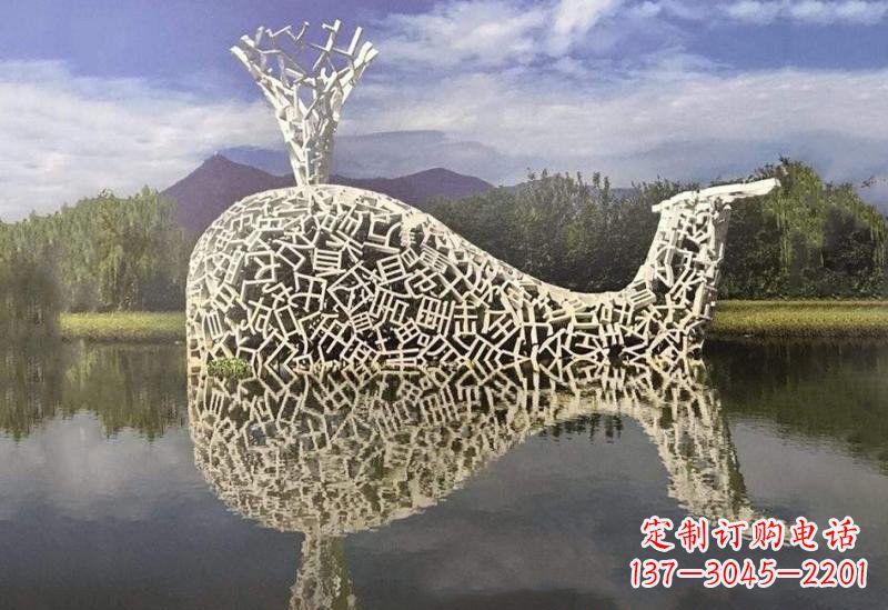 周口不锈钢鲸鱼雕塑令人惊叹的艺术之作