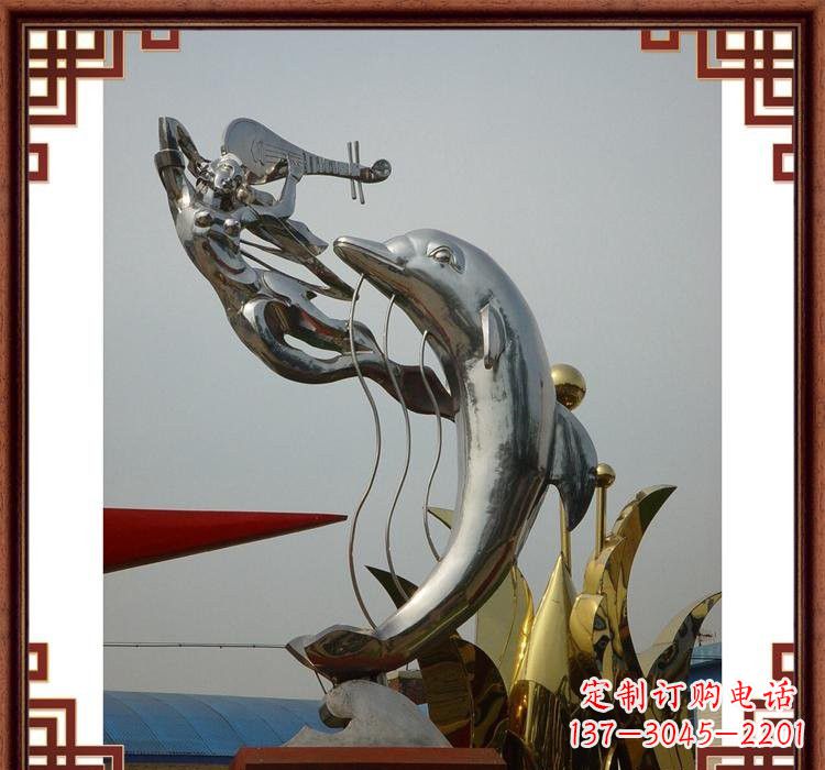 周口不锈钢海豚雕塑——美丽的海洋艺术