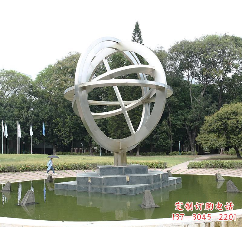 周口不锈钢地球仪雕塑把地球放在手中