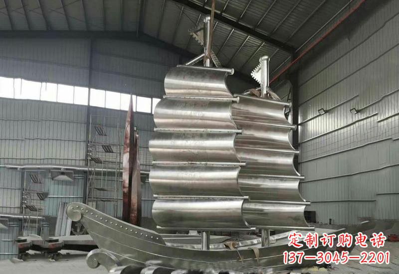 周口不锈钢帆船雕塑美丽的海洋艺术