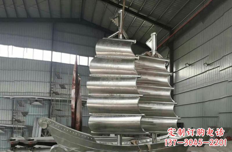 周口不锈钢公园帆船雕塑222