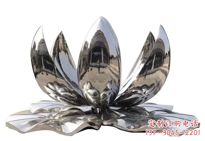 周口不锈钢公园镜面莲花雕塑光彩夺目