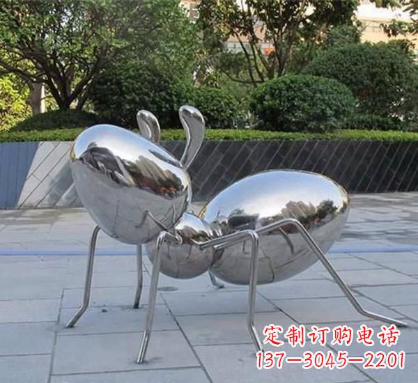 周口不锈钢蚂蚁雕塑一座镜面公园的精美装点