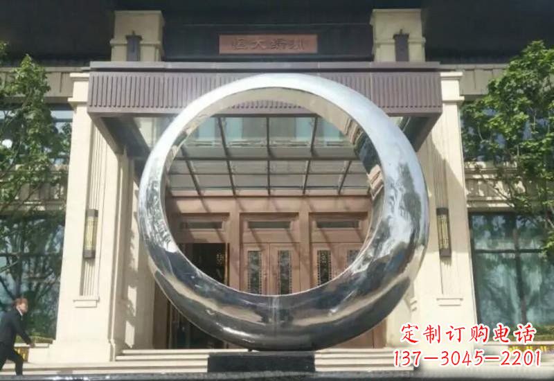 周口不锈钢公园圆环雕塑精致美观的艺术品