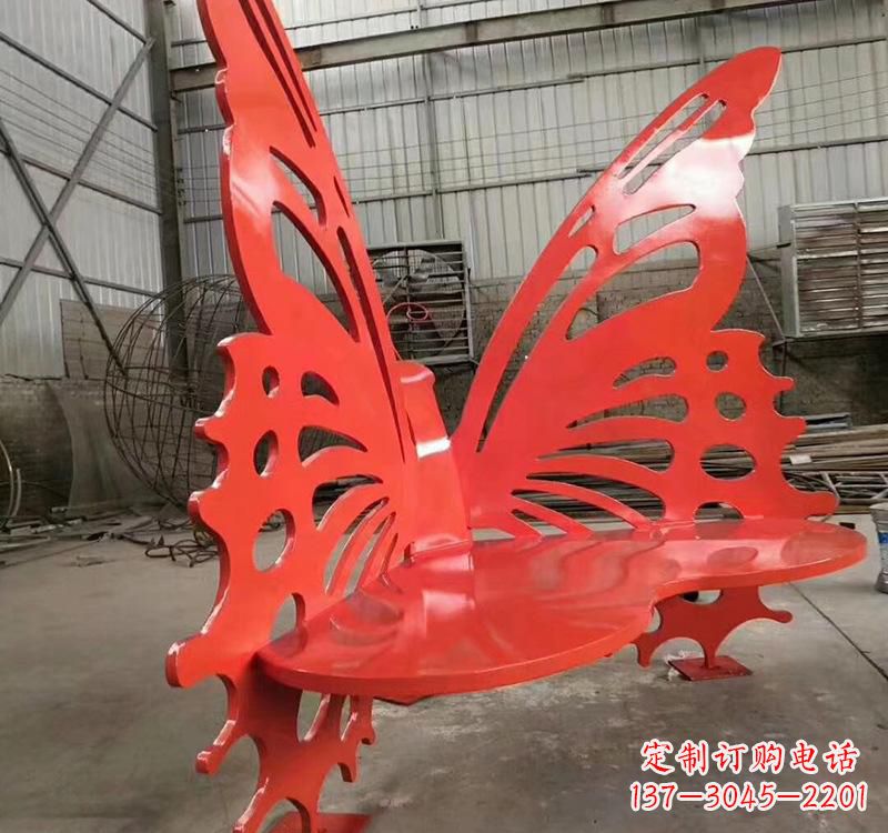 周口不锈钢蝴蝶座椅雕塑美丽的艺术作品