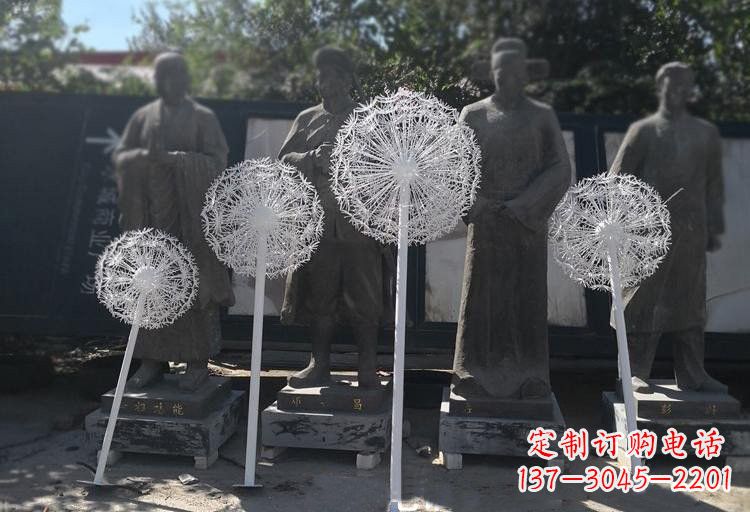 周口不锈钢蒲公英喷泉雕塑
