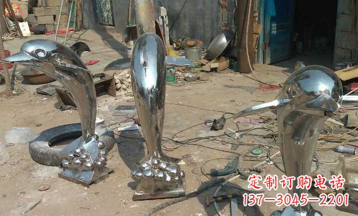 周口不锈钢海豚雕塑——美丽的海洋之灵