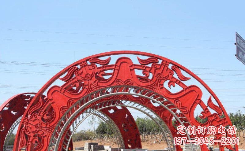 周口不锈钢拱门雕塑美丽的艺术精品