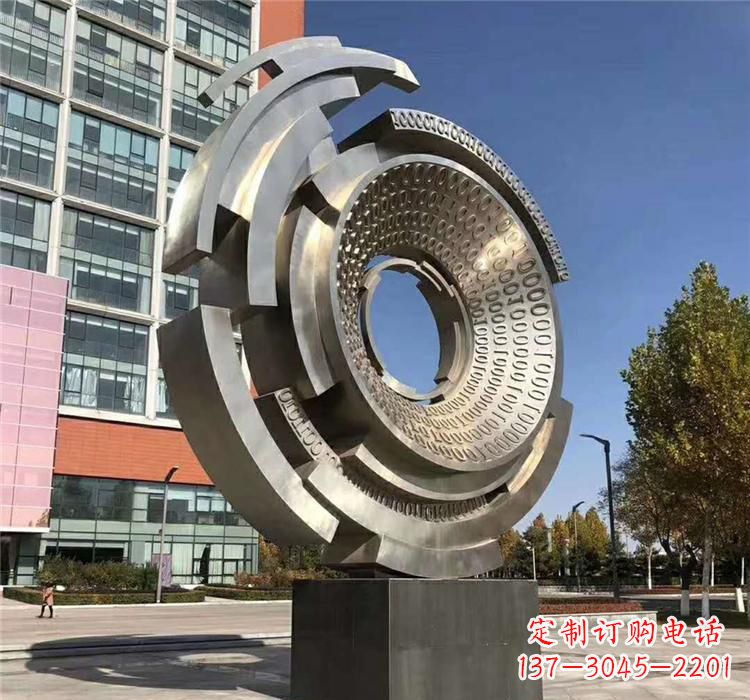 周口不锈钢齿轮雕塑流动的美丽