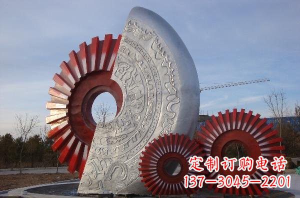 周口不锈钢齿轮雕塑精致而精美