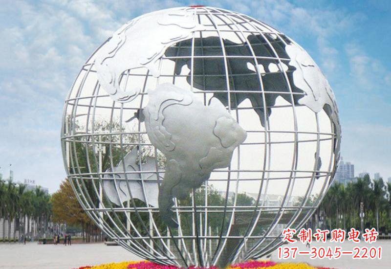 周口不锈钢地球雕塑象征着和平与友谊