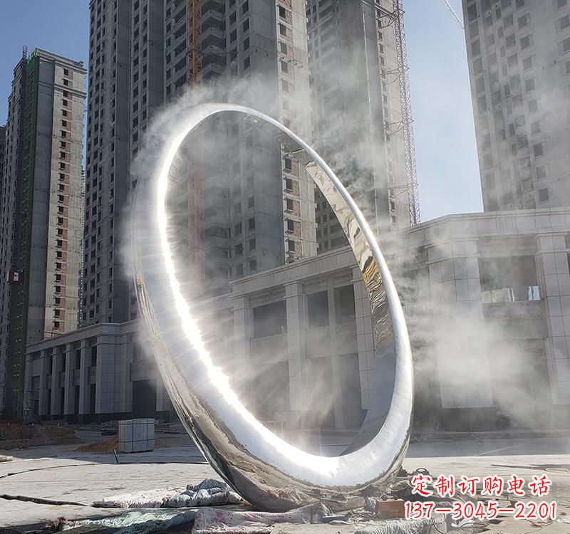 周口不锈钢圆环雕塑给城市带来独特美感