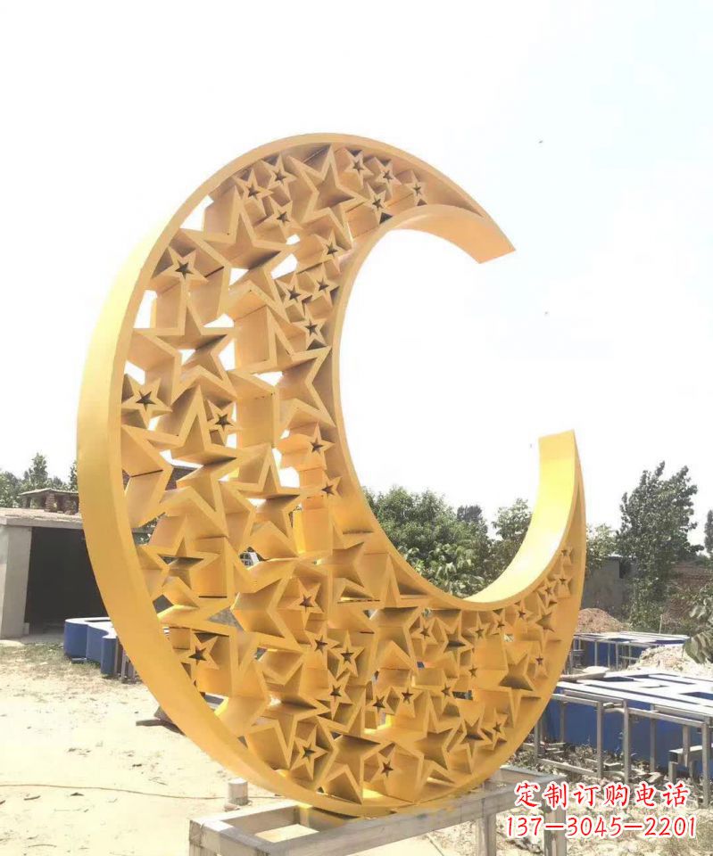 周口不锈钢月亮雕塑象征着梦想与希望